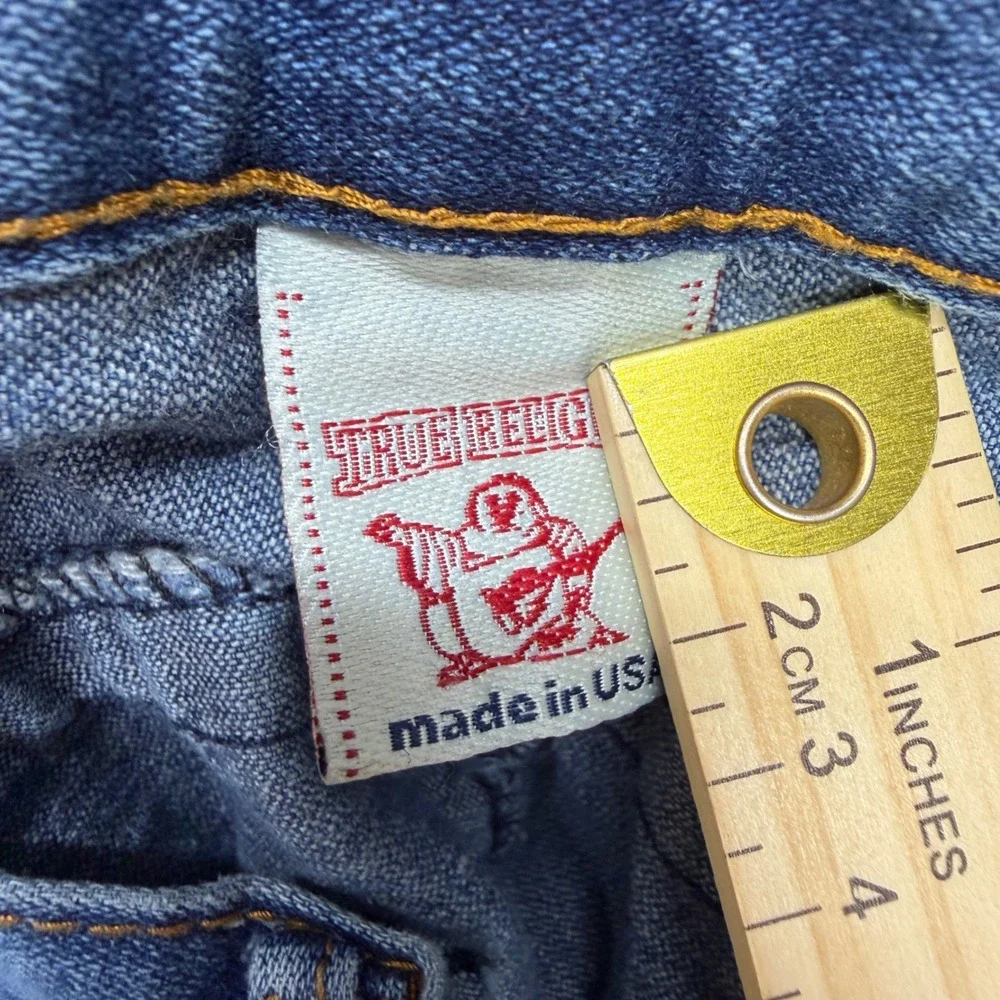 True Religion Ricky Straight Leg Jeans Blue Denim Made in USA Mens 36x33